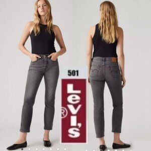 Levi's 501 Grey Premium Wedgie Straight Leg Jeans Size 28